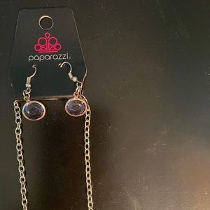 Never worn paparazzi earrings and long necklace